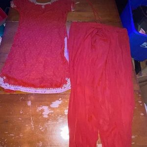 Saree Indian top pants set.